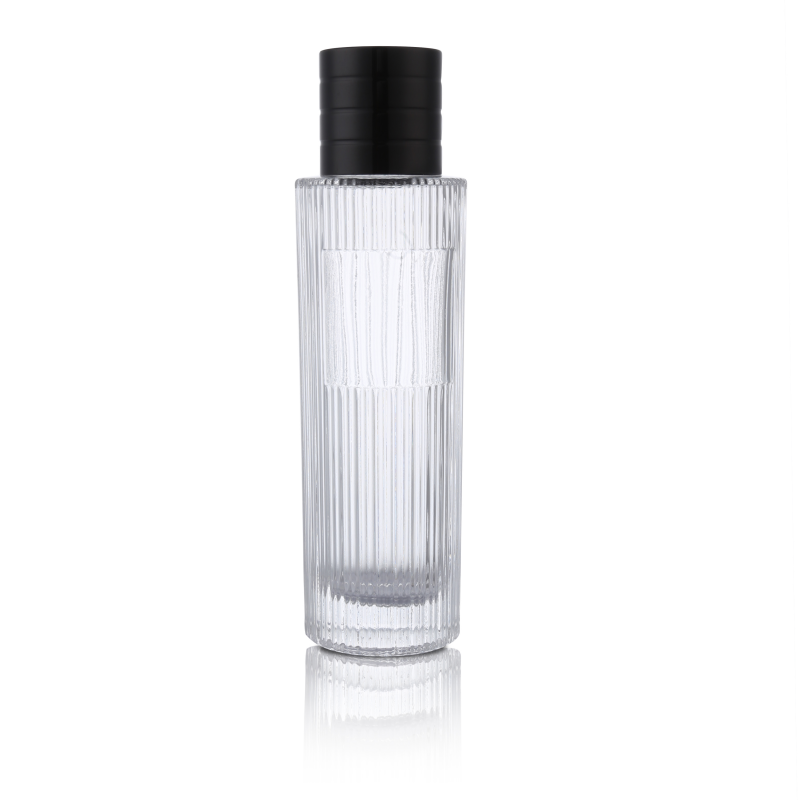 Vertical Striped Cylinder Perfume Bottle