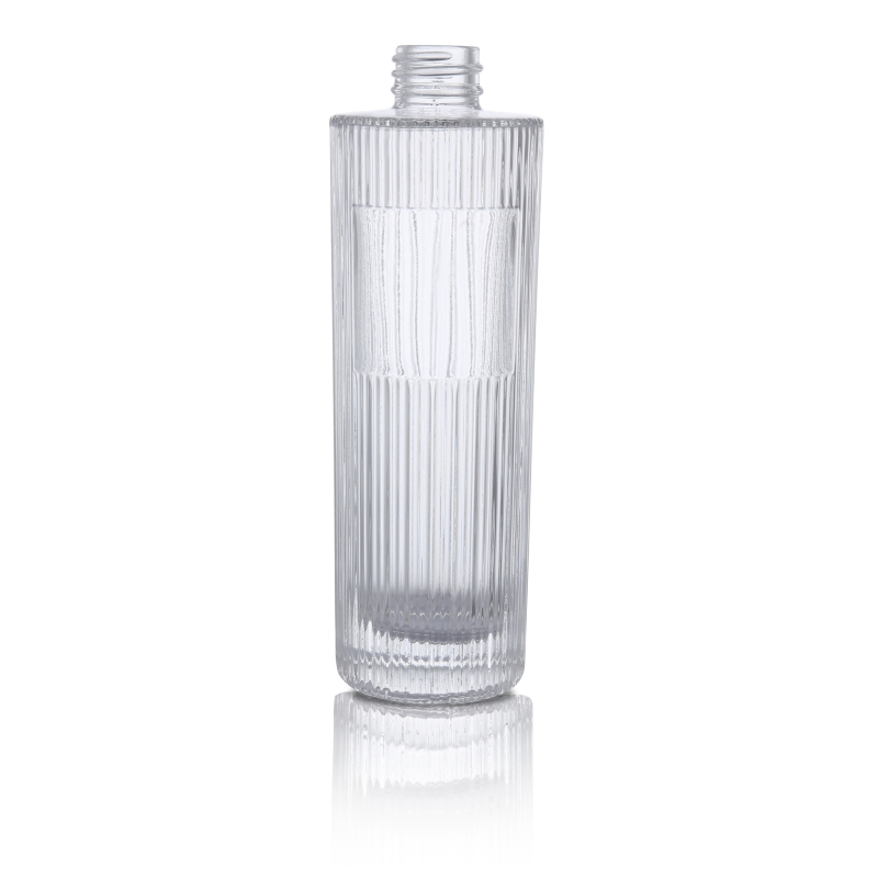 Vertical Striped Cylinder Perfume Bottle
