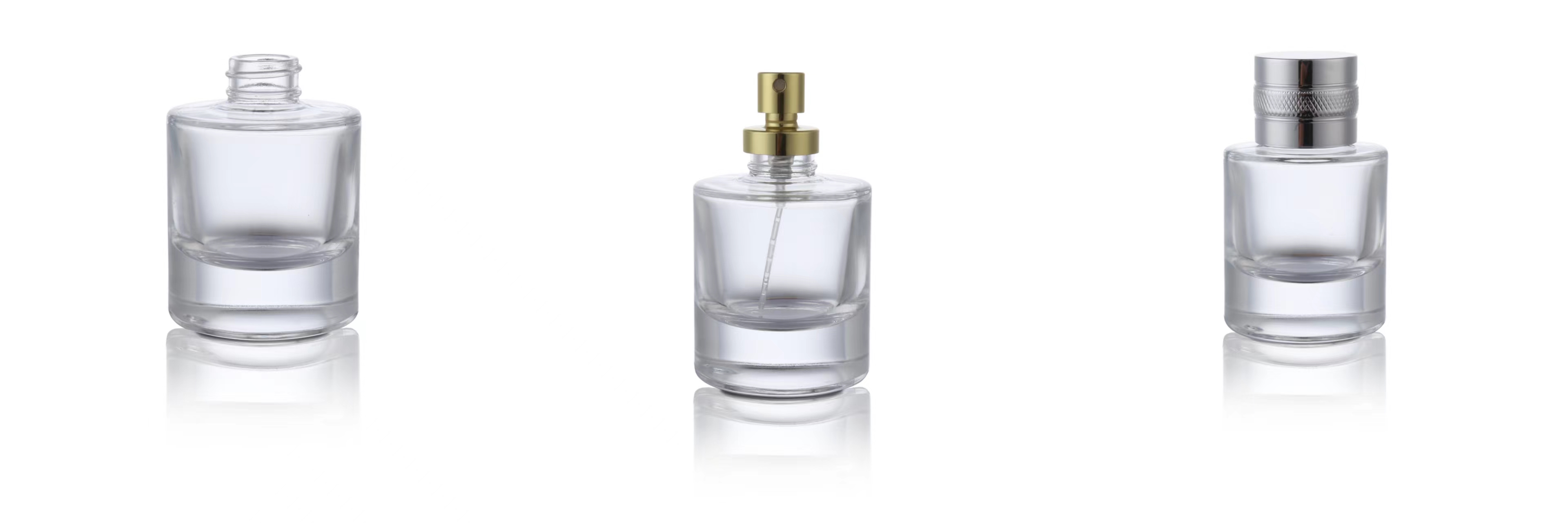 Frasco de perfume cilíndrico de 30 ml con base gruesa